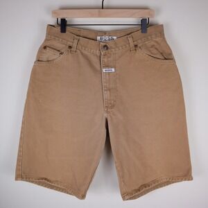 Vintage 90s Boss Denim Shorts Jorts Wheat Size 36 Waist 33" Inseam 11.5"